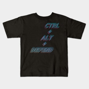 CTRL+ALT+DEFEND (Colorfull): A Cybersecurity Design Kids T-Shirt